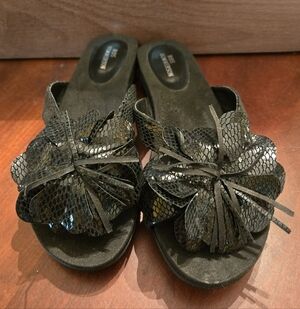 Ros Hommerson Black Floral Sandals